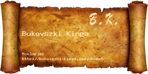 Bukovszki Kinga névjegykártya